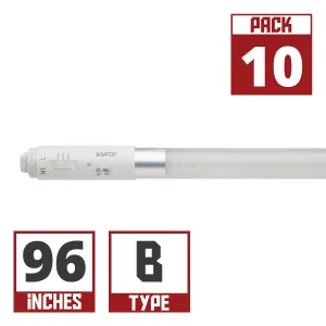 10 Pack - 96 Inch LED T8 Sign Tube, 36 Watts, 5200 Lumens, 40K|50K|65K, 360°