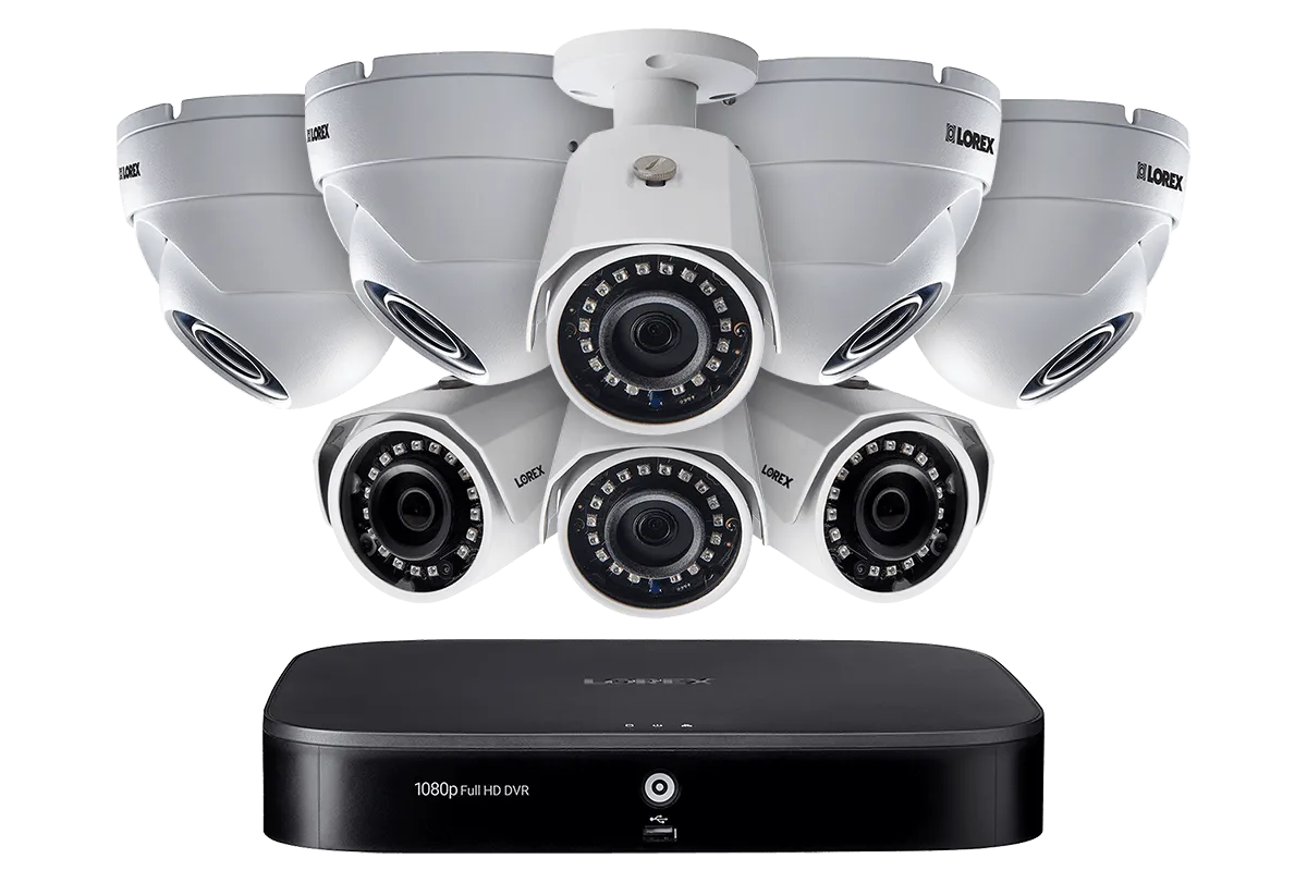 1080p HD 8-Channel Security System with Eight 1080p HD Outdoor Cameras, Advanced Motion Detection and Smart Home Voice Control