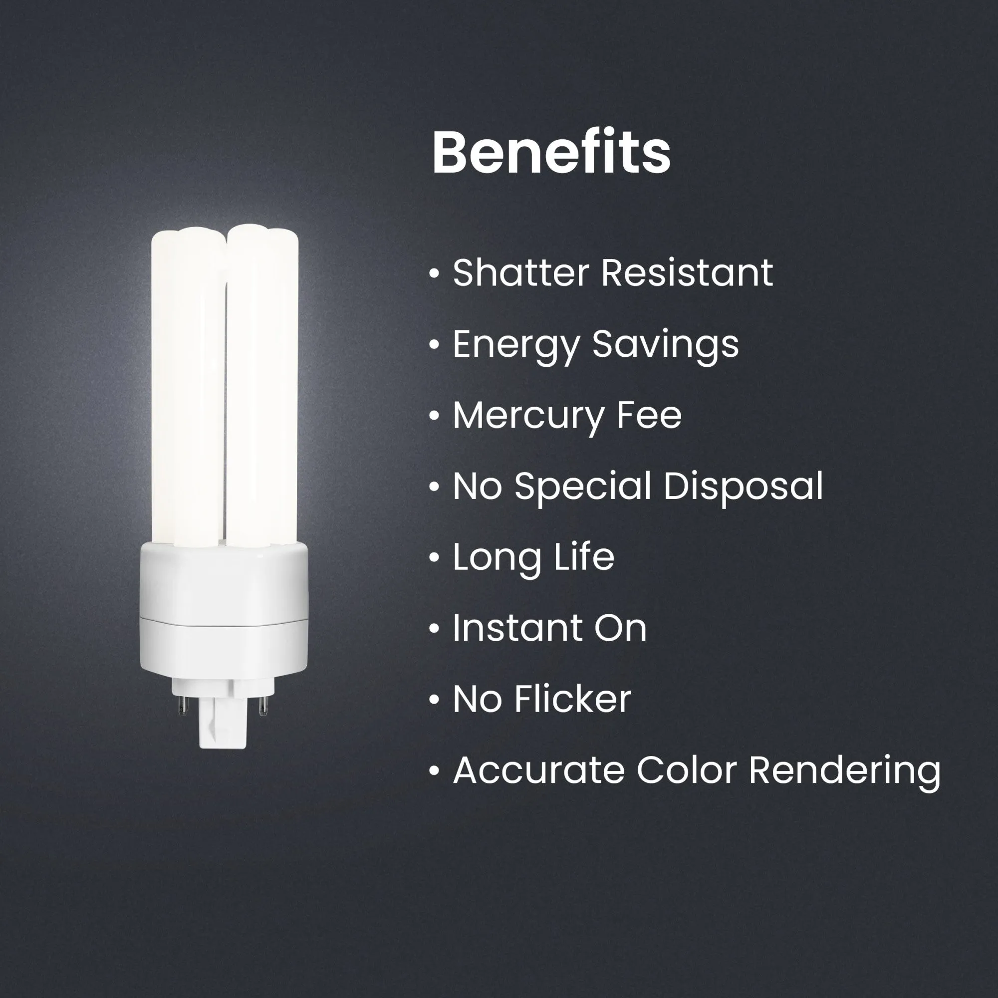 10W (26W Equivalent) Cool White (4100K) GX24q-3 Base Direct Replacement (Type A) Triple Tube PL LED Bulb