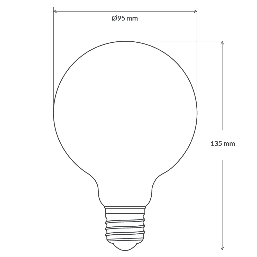 12W G95 LED Globe E27 Matte Finish in Soft White