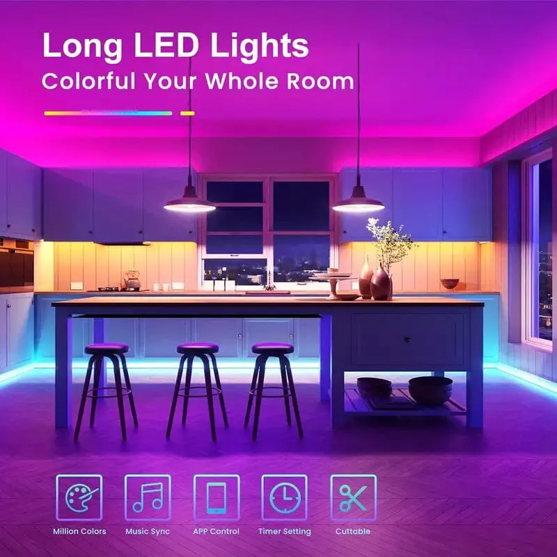 130 Ft. RGB 24V Led Strip Lights with App Controlled Remote