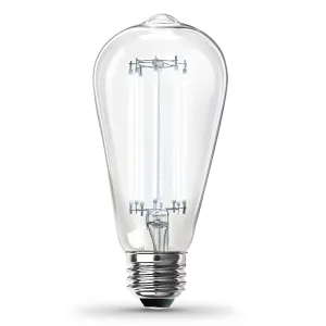 15W (100W Replacement) ST19 E26 Dimmable Straight Filament Clear Glass Vintage Edison LED Light Bulb, Daylight