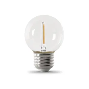 1W (11W Equivalent) Warm White (2200K) G16 ½ Candelabra Base (E26 Replacement) Globe String Light Replacement Bulb (4-Pack)