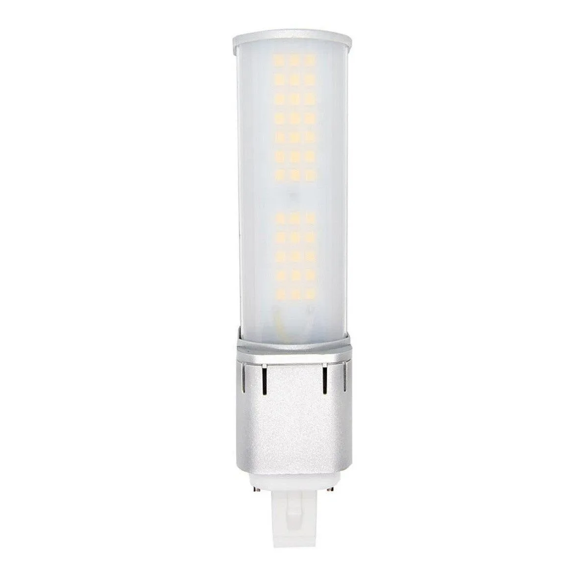 2 pin PL LED Bulb, 7W, 880lm, 3500K, Horizontal, 13W CFL Equal, G23 Base, Direct Or Bypass