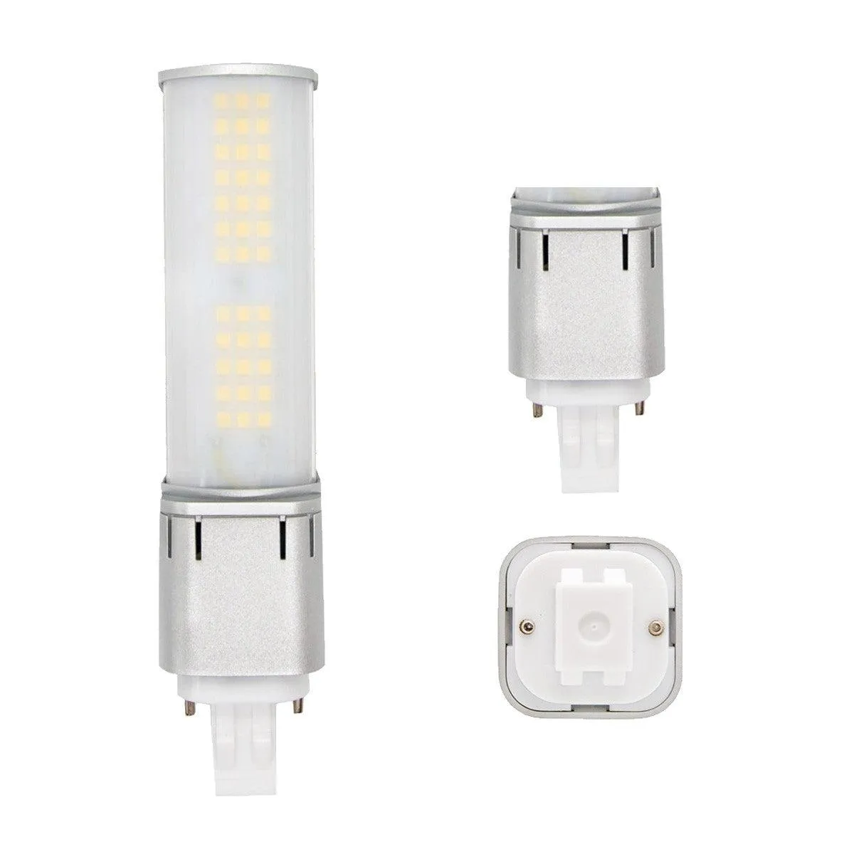 2 pin PL LED Bulb, 7W, 880lm, 4000K, Horizontal, 13W CFL Equal, GX23-2 Base, Direct Or Bypass