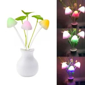 217 LED Dream Night Light, Auto ON / Off Sensor Mushroom Lamp (Multicolor)