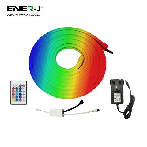 3 Meters Smart Wi-Fi RGB Colour Changing LED Neon Strip Kit with Remote and UK Plug, Voice Activated & Alexa Echo Control