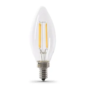 3.3W (40W Replacement) Daylight (5000K) E12 Base Clear B10 Dimmable  Enhance Decorative LED Bulb (6-Pack)