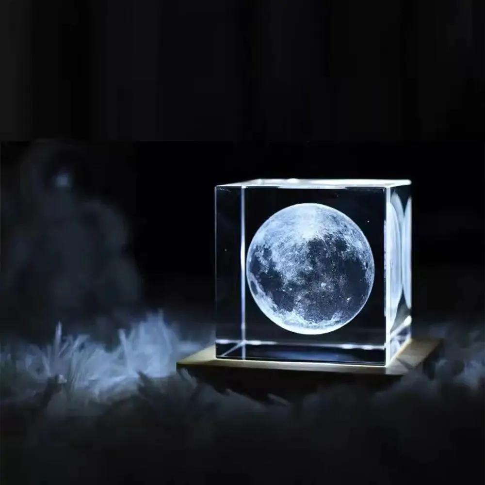 3D Moon Cube LED Light