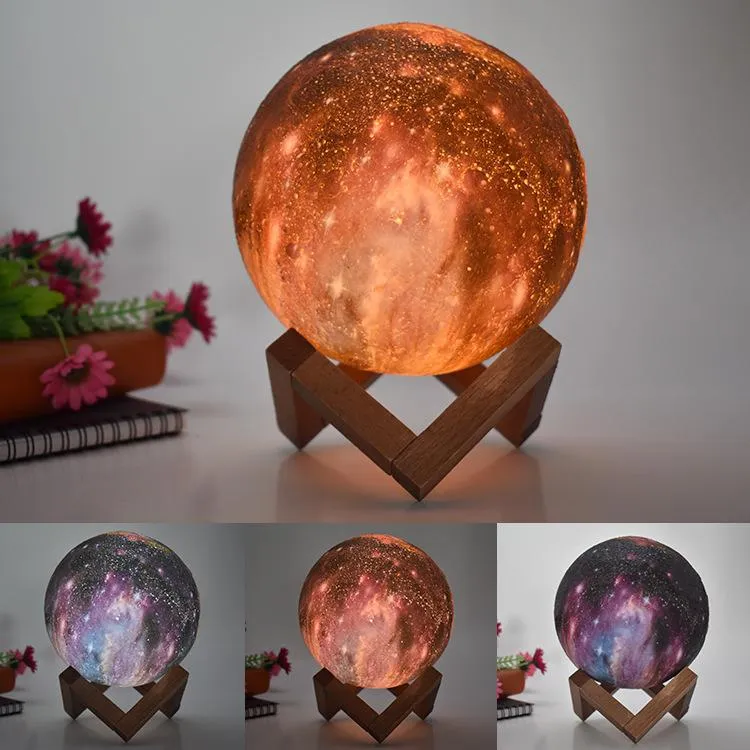 3D Moon Light Children's Gift Creative Table Lamp Painted Starry Sky Led Small Night Lamp