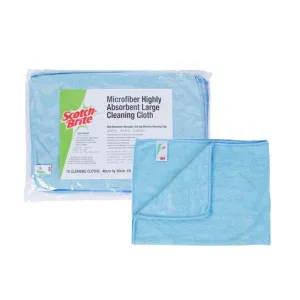 3M High Absorbent Microfibre Wipe 40 cm X 50 cm Blue 10 Pcs/Bag