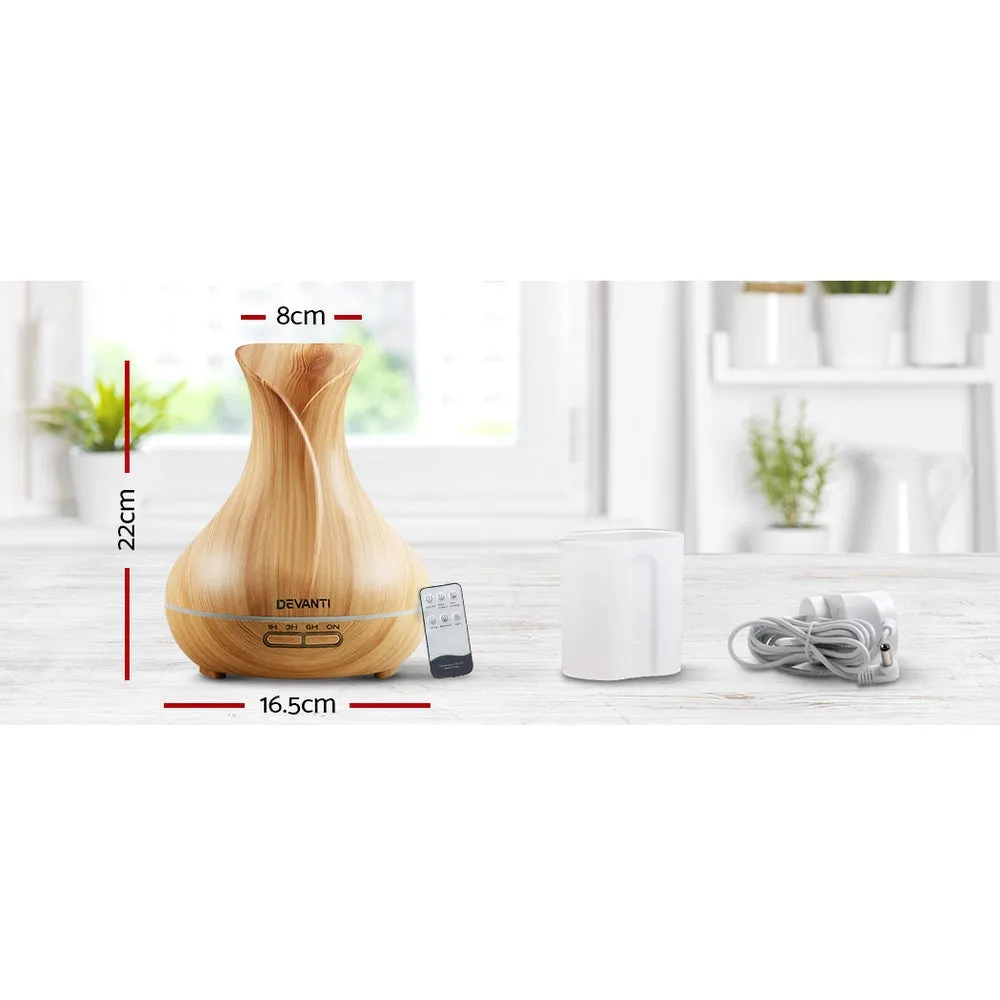 400ml 4 in 1 Aroma Diffuser remote control - Light Wood