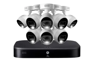 4K 8-channel 2TB Wired DVR System with 8 Active Deterrence Cameras