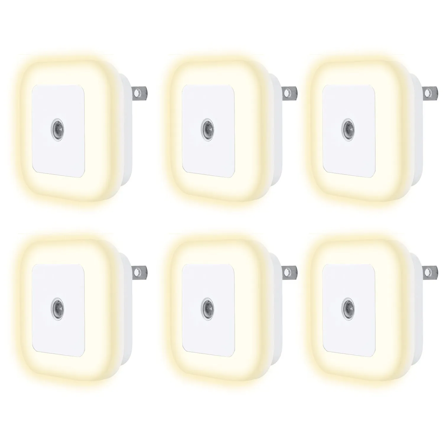 6-Pack Night Light with Smart Sensor Auto-On/Off Plug into Wall Bn-link