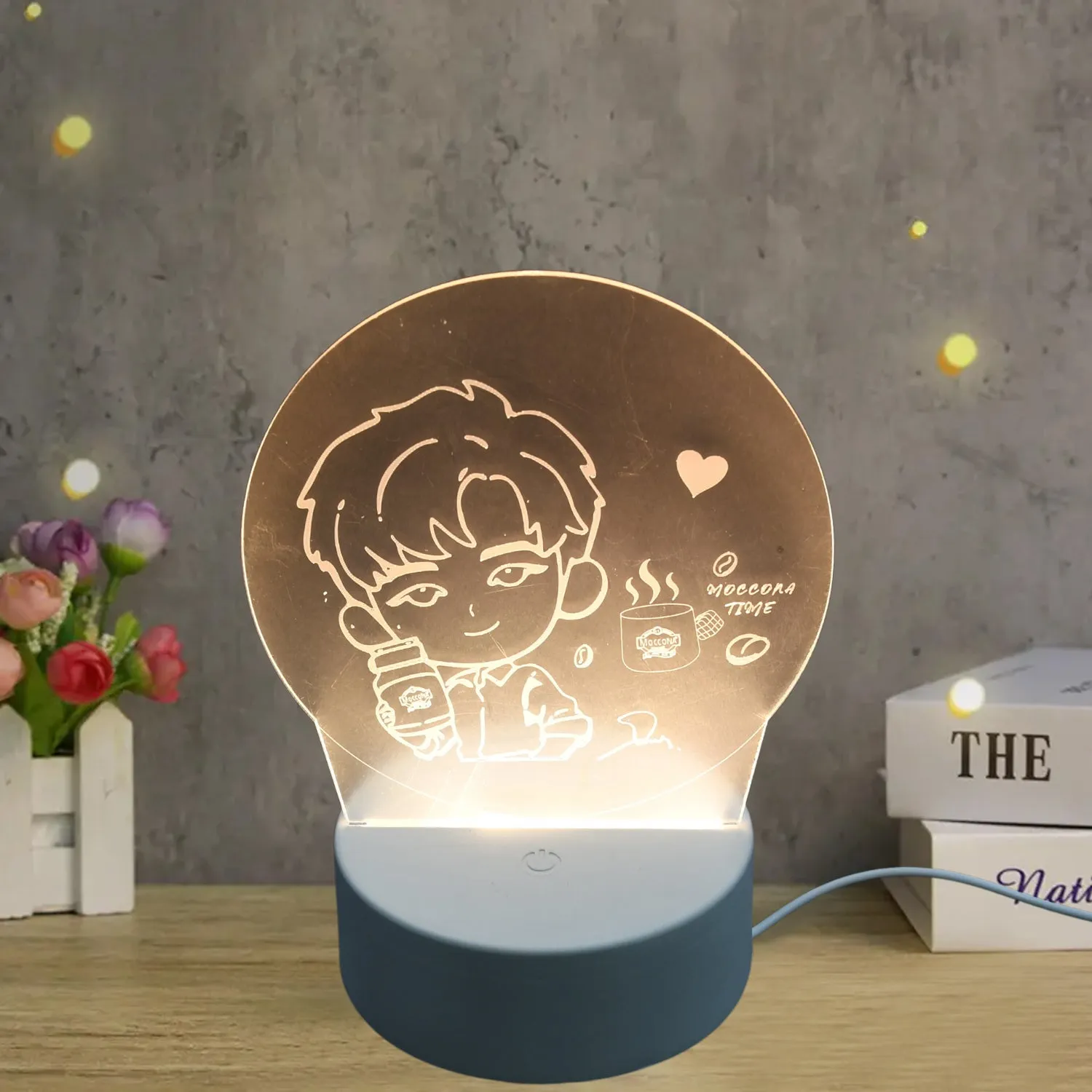 7041   3D Led Night Light Desk Lamp Lighting Lamp Practical 3D Night Light Creative Dream Sleep Led Desk Lamp Bedroom Bedside Light