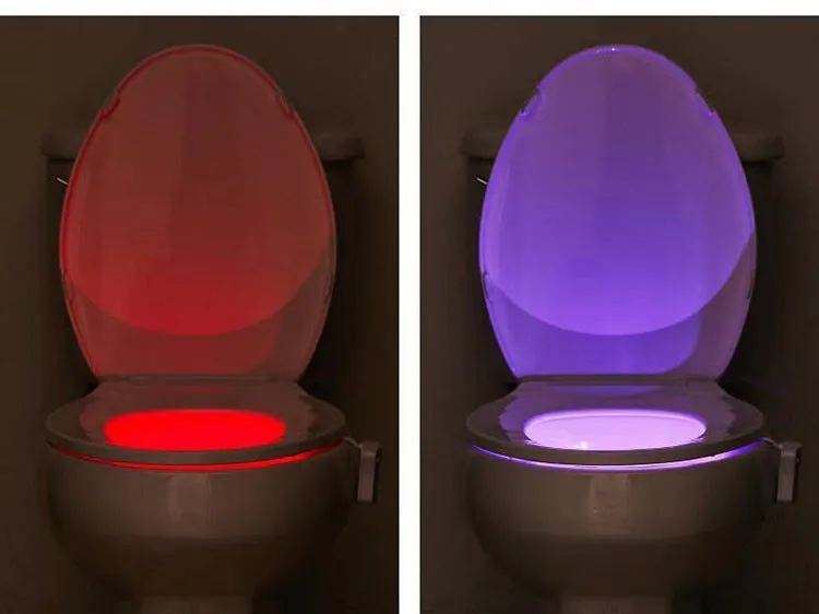 8-Color Night Lighting Color Changing Small Night Lamp Led Multifunctional Children's Toilet Hanging Toilet Cover Induction Night Light