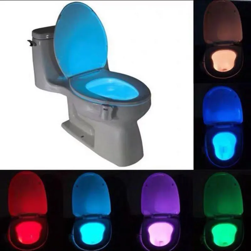 8-Color Night Lighting Color Changing Small Night Lamp Led Multifunctional Children's Toilet Hanging Toilet Cover Induction Night Light