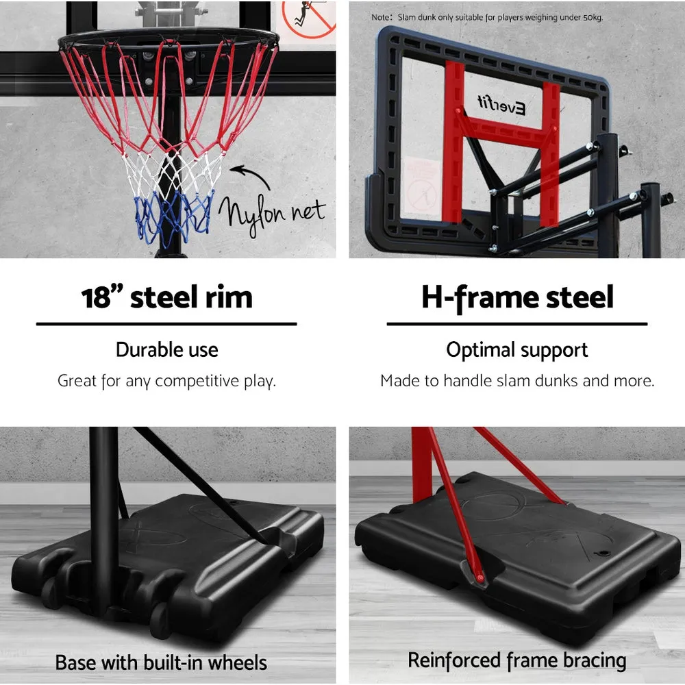 Adjustable 3.07m Basketball Hoop System with Wheels | Everfit