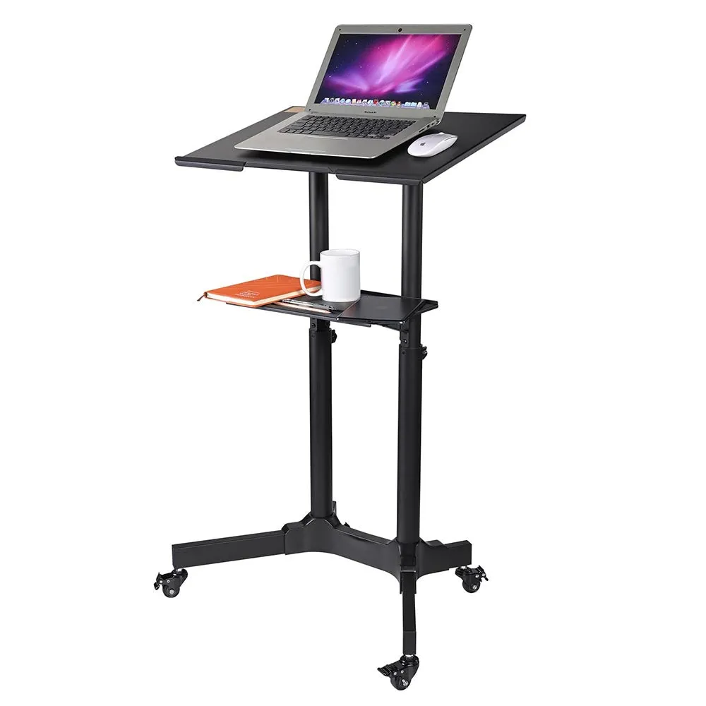 Adjustable Mobile Laptop Cart Black