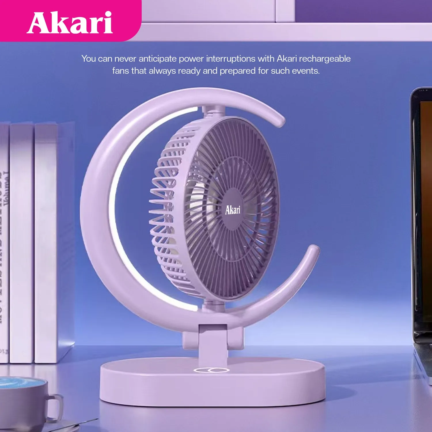 Akari : Eclipse Fan with Tri-Color LED Night Light (ARF-E869)