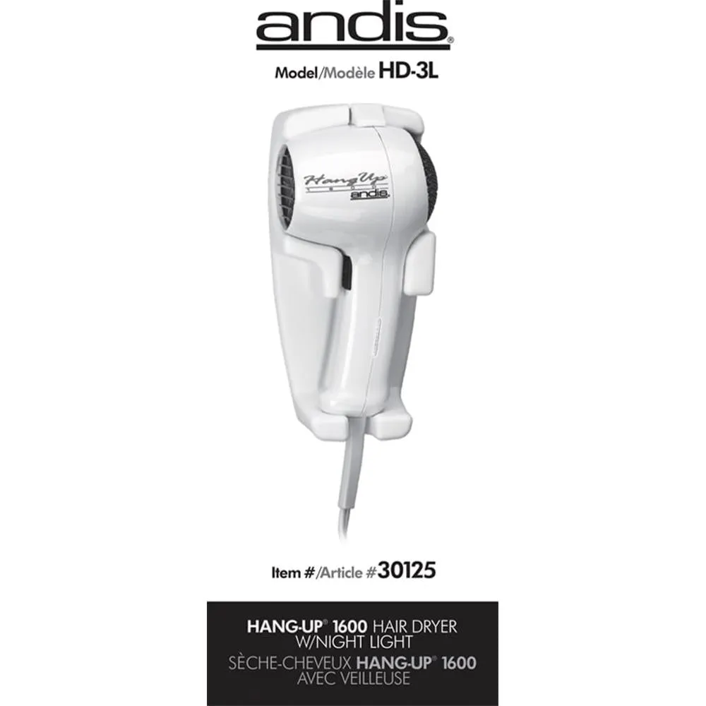 Andis 1600-Watt Wall Mount Dryer in White - 30125