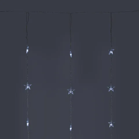 Anko Colour Changing Low Voltage Star Curtain Lights/ 64 LEDs 2m Length