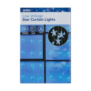 Anko Colour Changing Low Voltage Star Curtain Lights/ 64 LEDs 2m Length