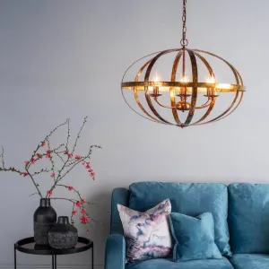 Antequera 6 Light Pendant - Copper