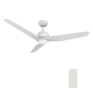 CALEN 48 inch 3-Blade Smart Ceiling Fan with LED Light Kit & Remote Control- White/White