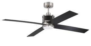 Craftmade GRG56BNKFB4 Gregory 56" Ceiling Fan in Brushed Nickel and Black with Light Kit