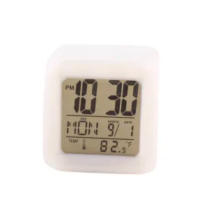 Creative Colorful Alarm Clock Led Calendar Temperature Display Mute Little Alarm Clock Home Children Electronic Clock