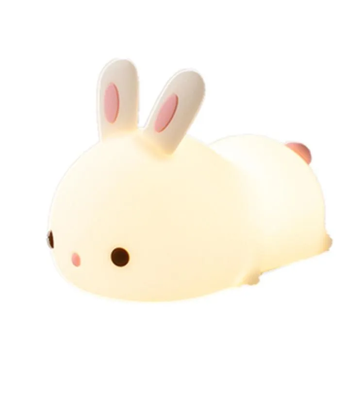 Cute rabbit night light remote control led charging night light children birthday gift