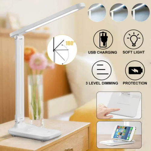 Dimmable LED Desk Lamp USB Rechargeable Touch Table Light