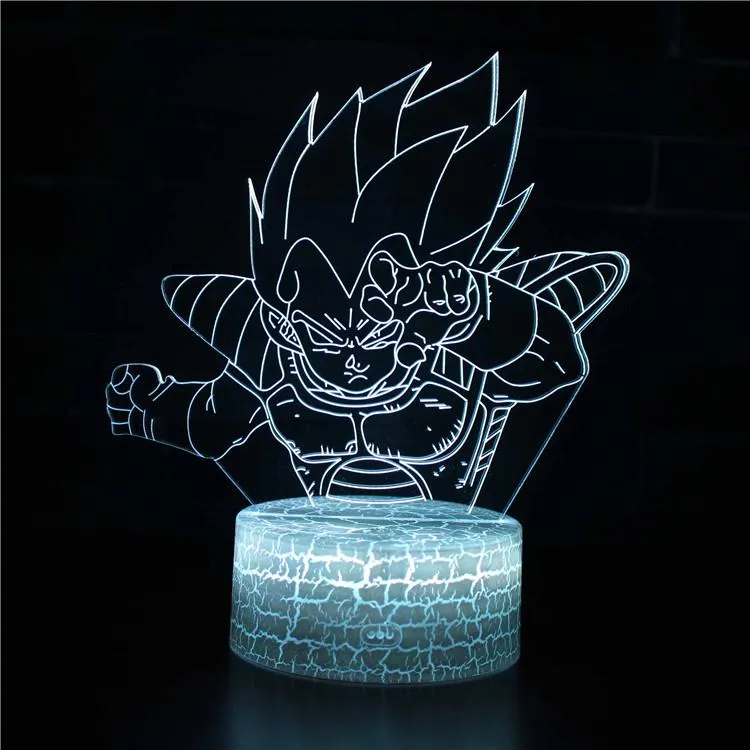 Dragon Ball Series Super Saiyan Goku 3D Night Light New Strange Colorful Touch LED Desk Lamp Creative Birthday Gift Ornaments