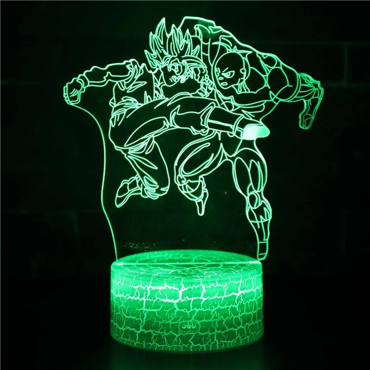 Dragon Ball Series Super Saiyan Goku 3D Night Light New Strange Colorful Touch LED Desk Lamp Creative Birthday Gift Ornaments