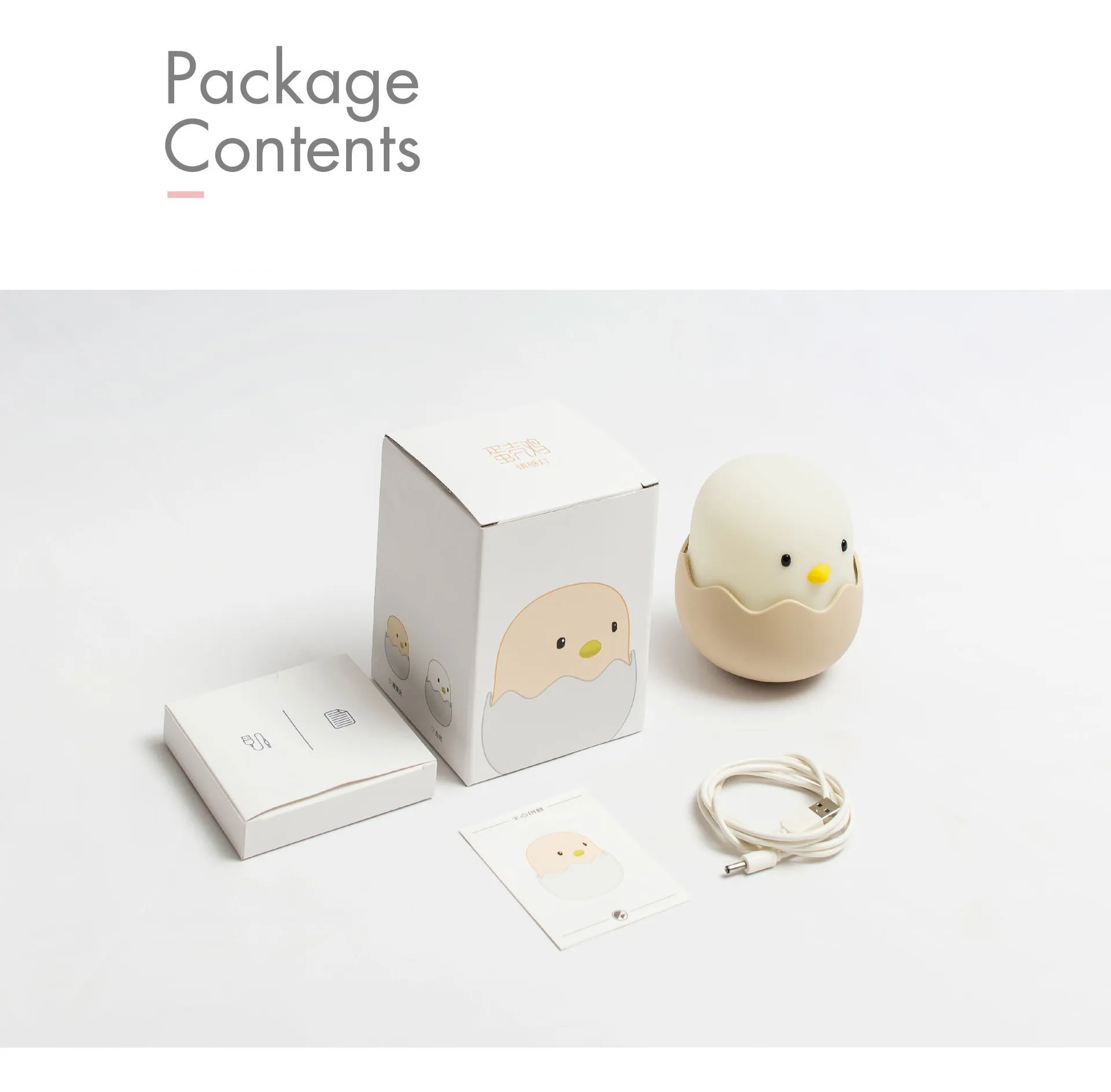 Egg Shell Chicks Light Bedroom Creative Energy-Saving Bedside Mini Baby Led Small Night Lamp Charging Sleeping Light