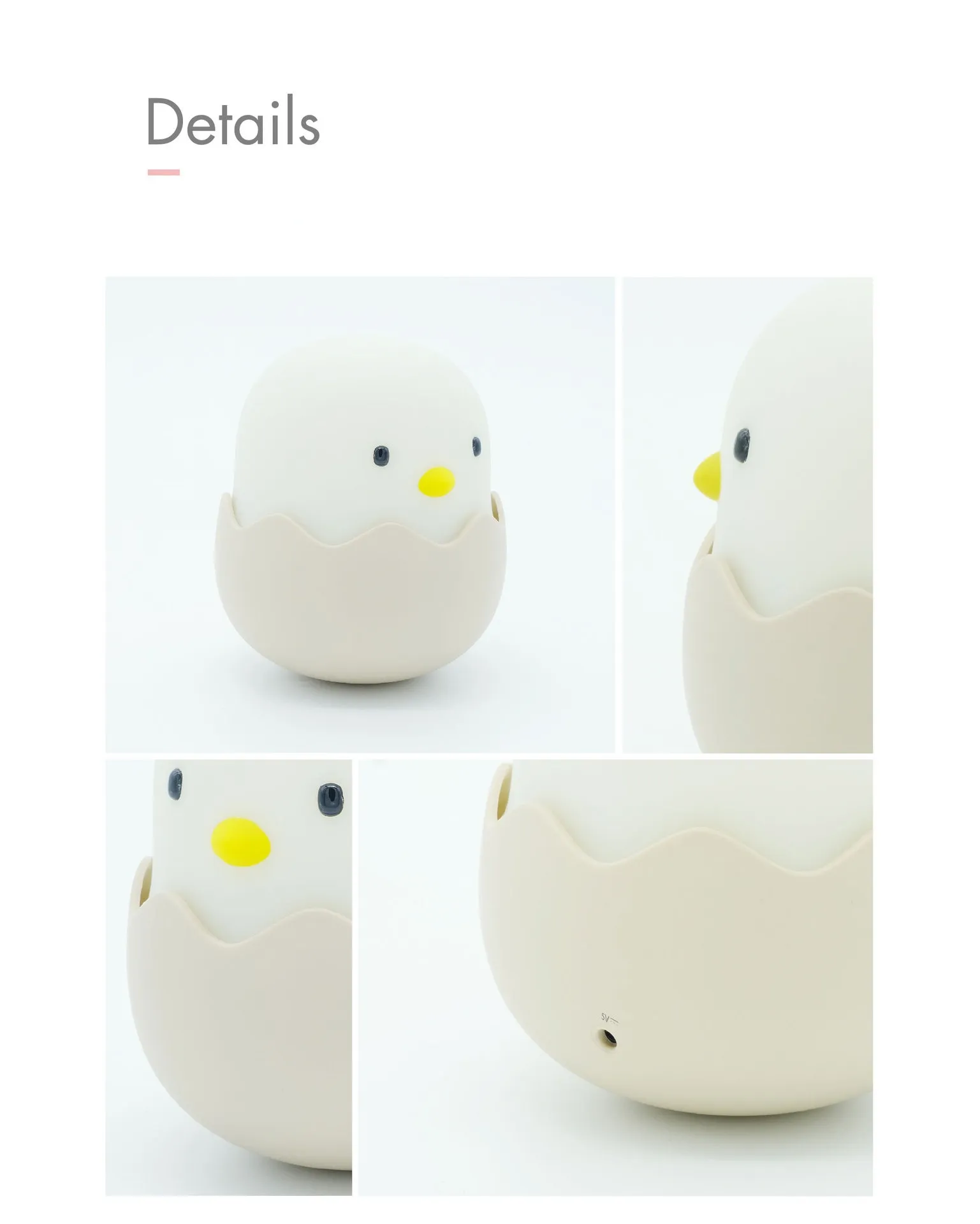 Egg Shell Chicks Light Bedroom Creative Energy-Saving Bedside Mini Baby Led Small Night Lamp Charging Sleeping Light