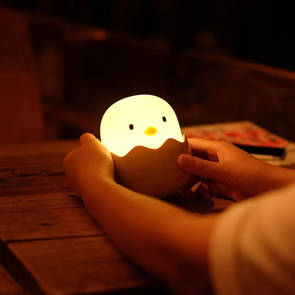 Egg Shell Chicks Light Bedroom Creative Energy-Saving Bedside Mini Baby Led Small Night Lamp Charging Sleeping Light