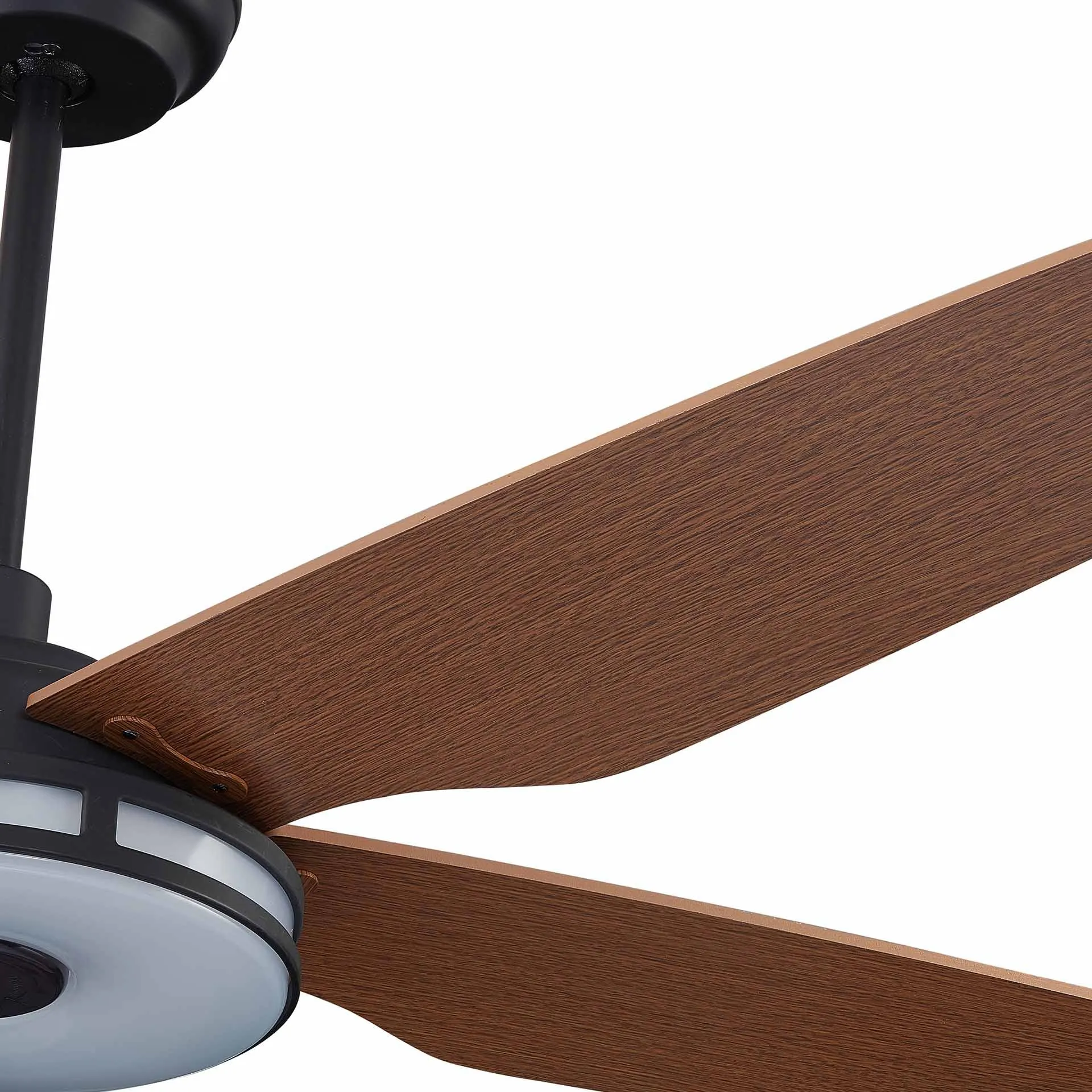 ELIRA 56 inch 5-Blade Smart Ceiling Fan with LED Light Kit & Remote - Black/Fine Wood Grain Pattern