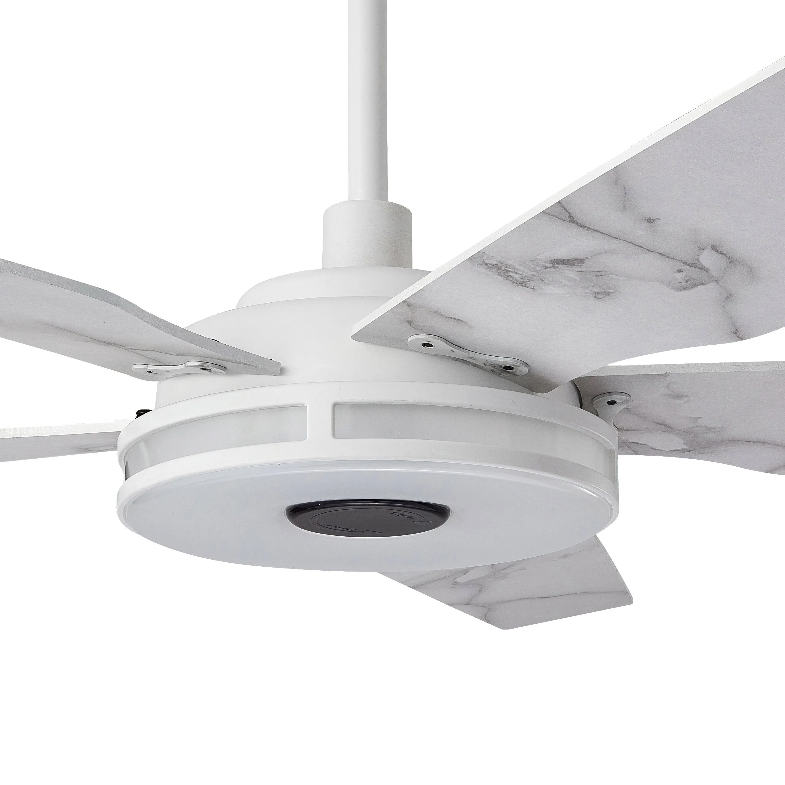 ELIRA 56 inch 5-Blade Smart Ceiling Fan with LED Light Kit & Remote - White/Marble Pattern