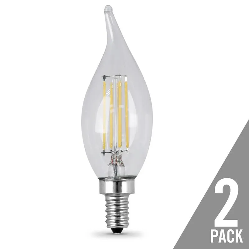 FEIT Electric  C10  E12 (Candelabra)  LED Bulb  Soft White  60 Watt