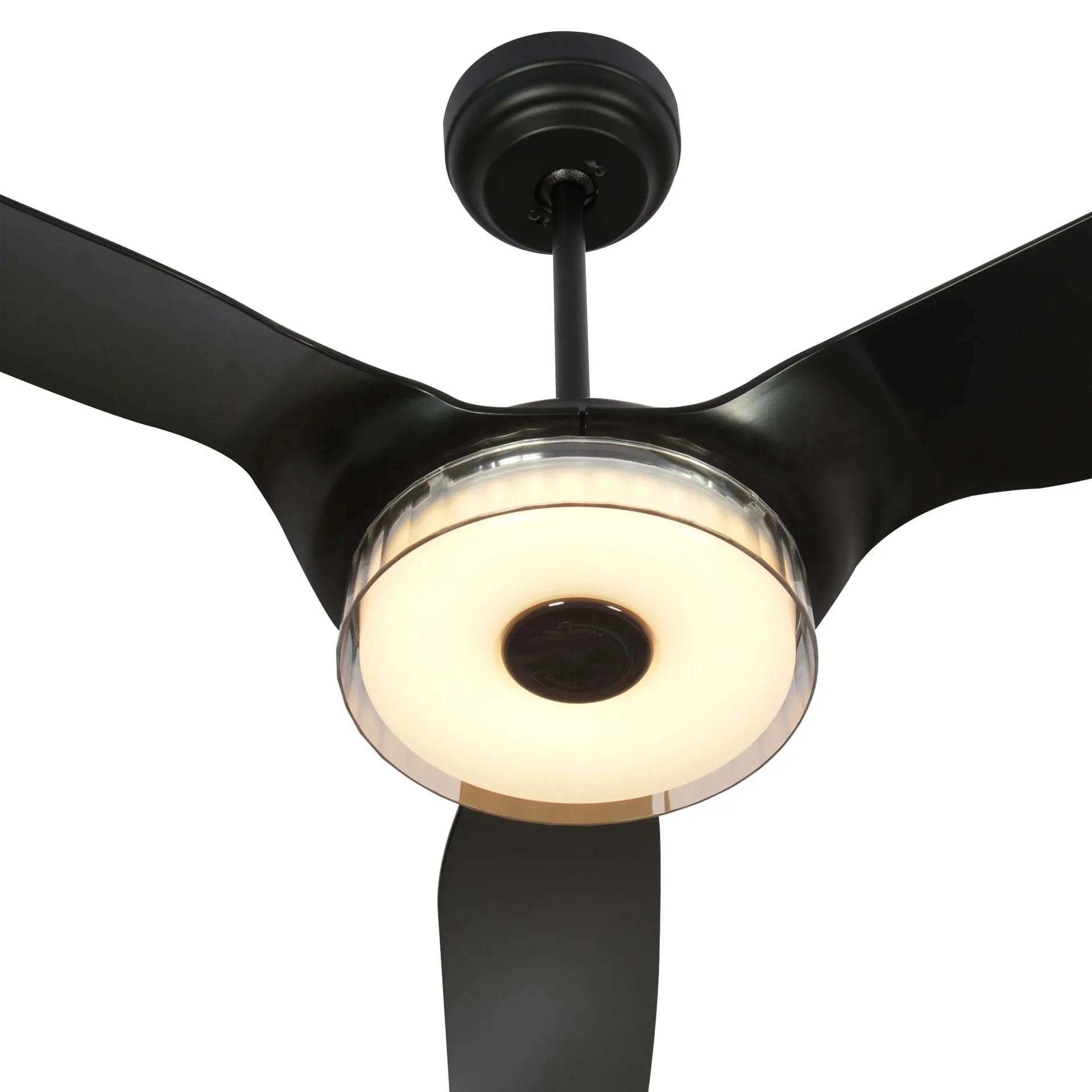 FLETCHER 56 inch 3-Blade Smart Ceiling Fan with LED Light Kit & Remote - Black/Black (Set of 2)