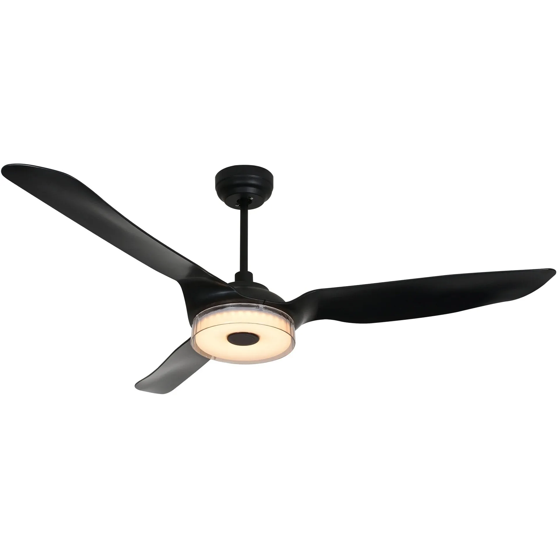 FLETCHER 56 inch 3-Blade Smart Ceiling Fan with LED Light Kit & Remote - Black/Black (Set of 2)