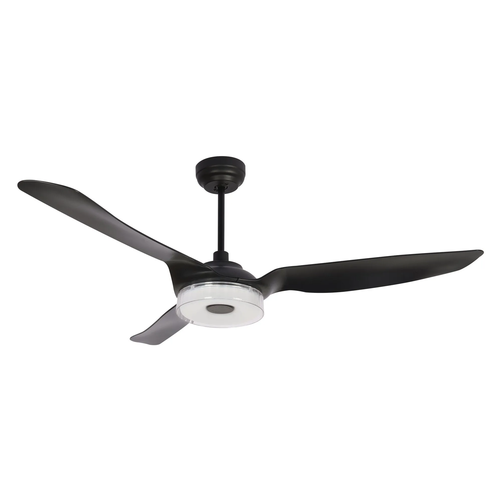 FLETCHER 56 inch 3-Blade Smart Ceiling Fan with LED Light Kit & Remote - Black/Black (Set of 2)