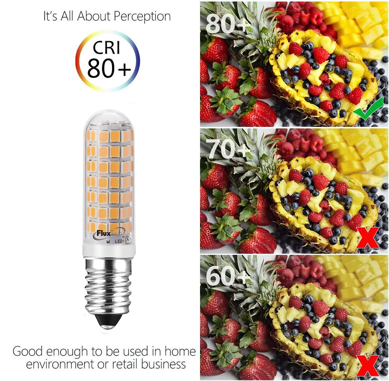 FluxTech – E14 LED Mini Corn Bulb - 4.5W Dimmable & 4W Non-dimmable