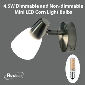 FluxTech – E14 LED Mini Corn Bulb - 4.5W Dimmable & 4W Non-dimmable