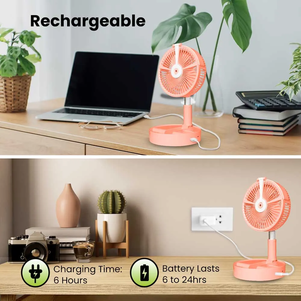 Folding Portable Mini Fan - Night Light