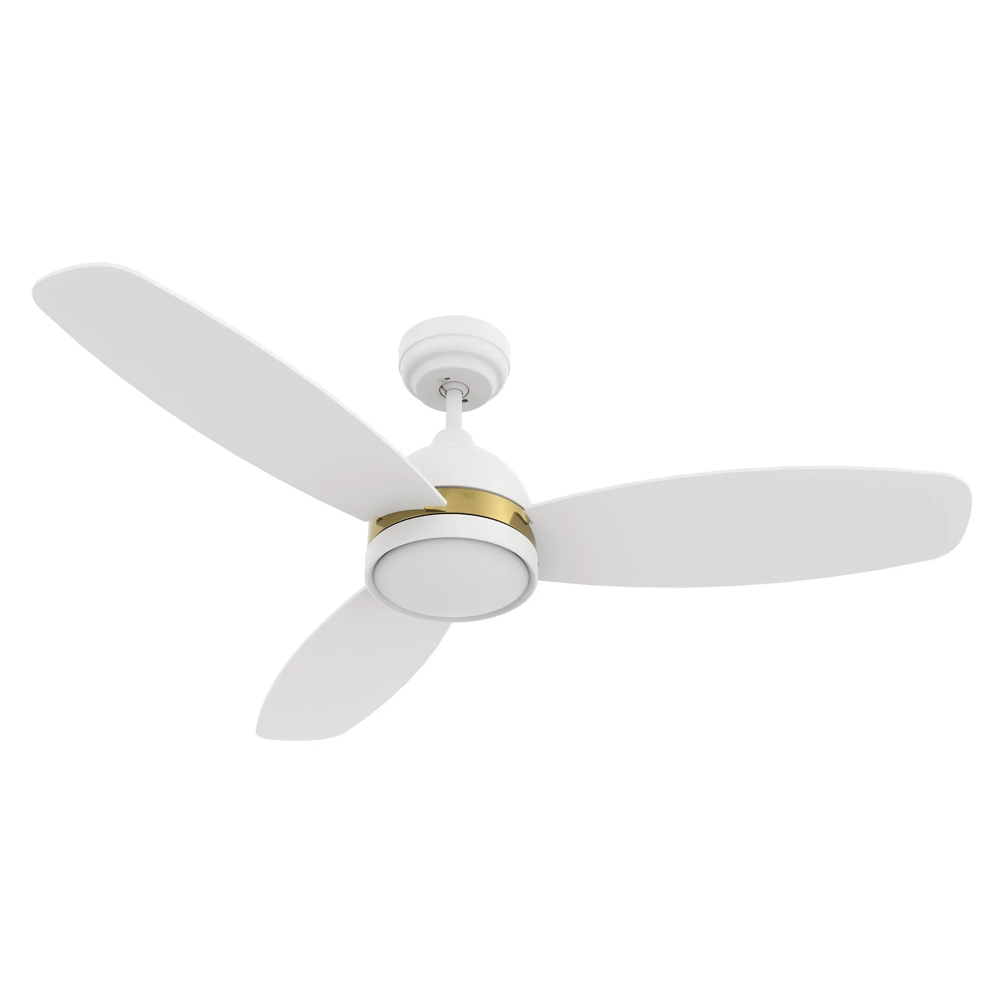 FREMONT 48 inch 3-Blade Smart Ceiling Fan with LED Light Kit & Remote- White/White