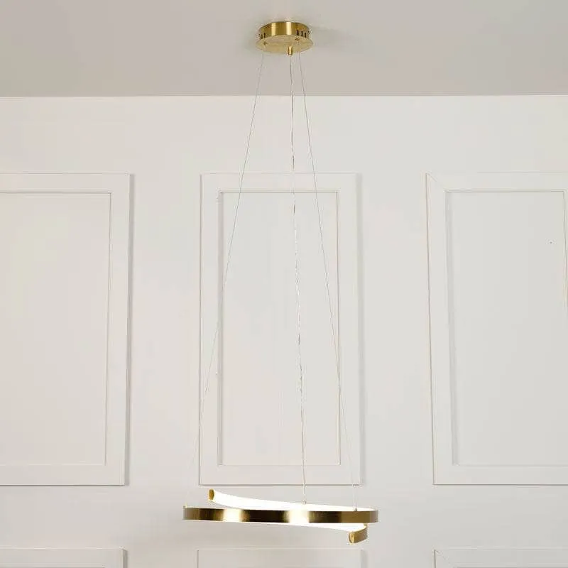 Hawaii LED Spiral Pendant Ceiling Light - Gold