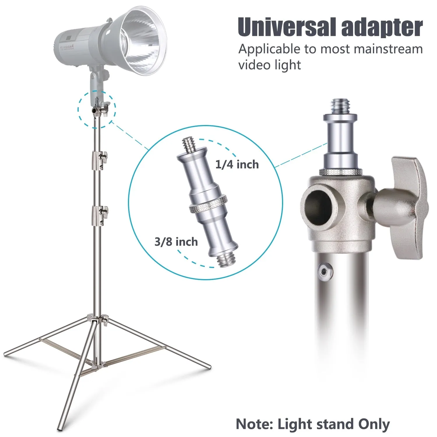 Hridz Stainless Steel 2.8m Heavy Duty Light Stand for Studio Softbox Bowen Lights Photography Studio 280cm Tripod